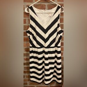 Loft Black and White Dress